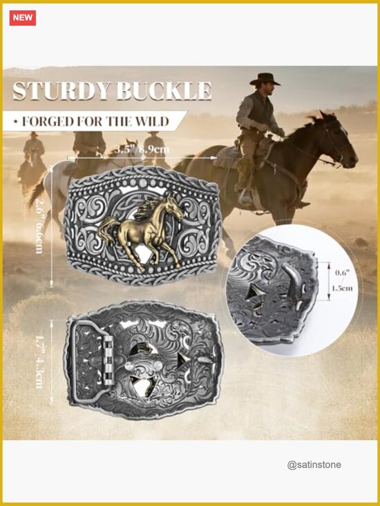 Western Cowboy Belt Leather Adjustable Rodeo Belt Unisex 1.5\